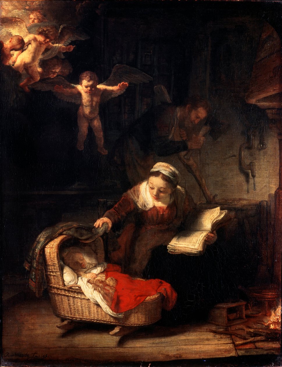 द होली फैमिली, 1645। द्वारा रिमब्रांड वैन रिजन