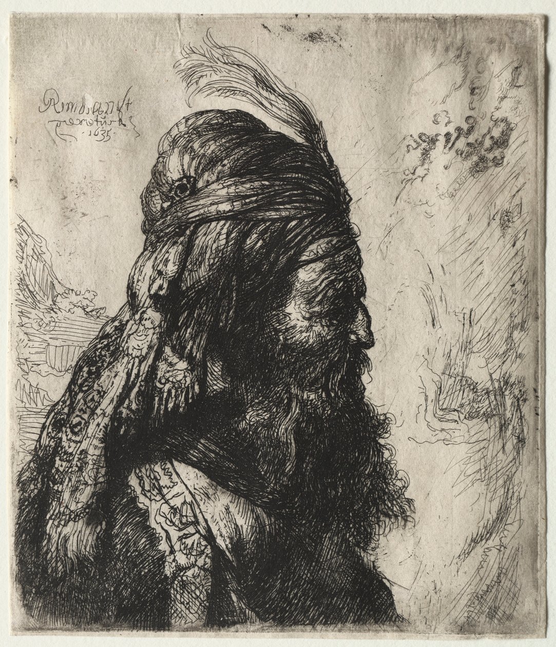 तीसरा ओरिएंटल हेड, 1635। द्वारा रिमब्रांड वैन रिजन