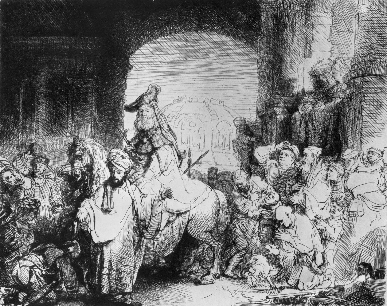 मोर्दकै की विजय, c.1640 द्वारा रिमब्रांड वैन रिजन