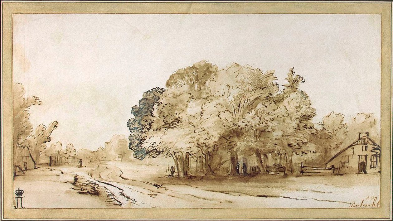 ग्राम रोड, c1650। द्वारा रिमब्रांड वैन रिजन
