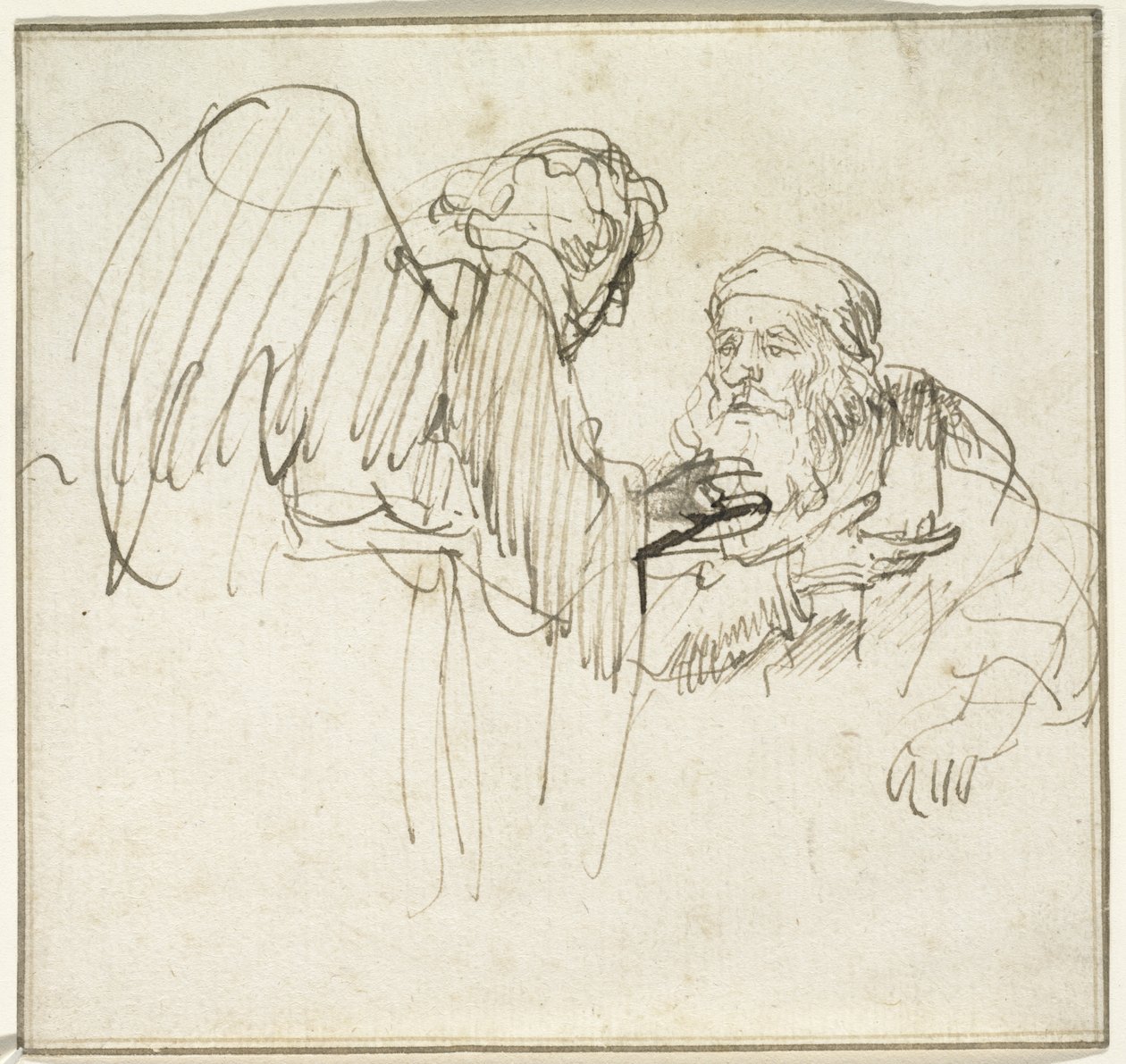 ज़ाचरिआस एंड द एंजल, c.1635 द्वारा रिमब्रांड वैन रिजन