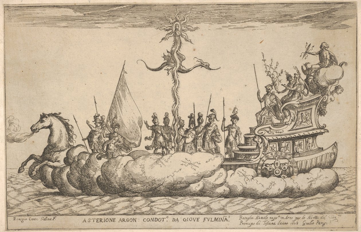एस्टेरियन, Cosimo की शादी के जश्न के लिए अरगोनाट्स की श्रृंखला वेसल्स से ..., 1608। द्वारा रिमिगियो कैंटाग्लाइना