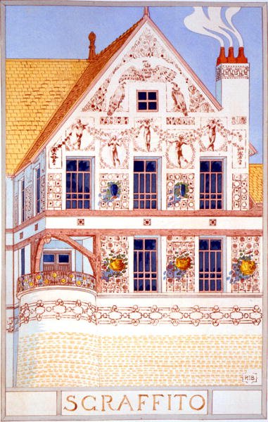 Sgraffito, 'रेने बिनेट द्वारा सजावटी रेखाचित्र' से चित्रण द्वारा रेने बिनेट