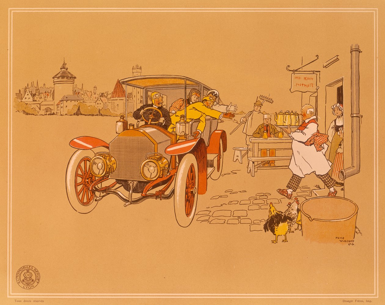पोस्टर विज्ञापन बर्लियट कार, 1906 द्वारा रेने विंसेंट