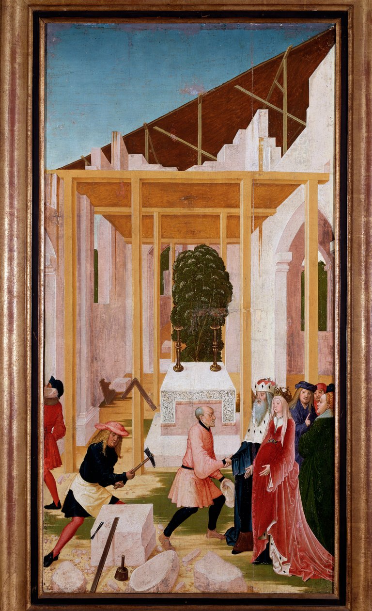 Klosterneuburg (ऑस्ट्रिया) के अभय का निर्माण (पेंटिंग द्वारा रेउलैंड फ्रूएफ़ द एल्डर