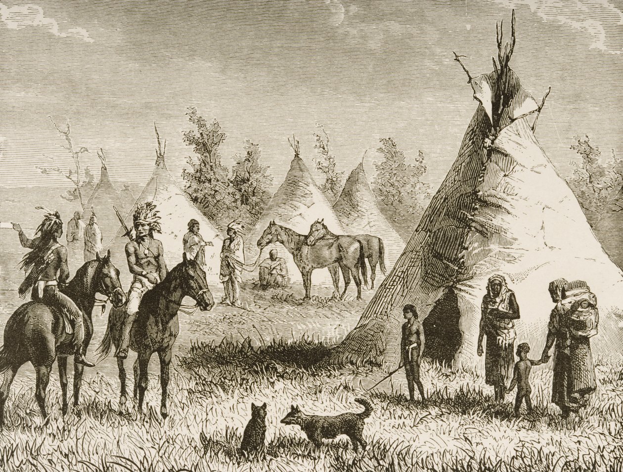 ए सियॉक्स विलेज, c.1880 द्वारा रेवरेंड सैमुअल मैनिंग