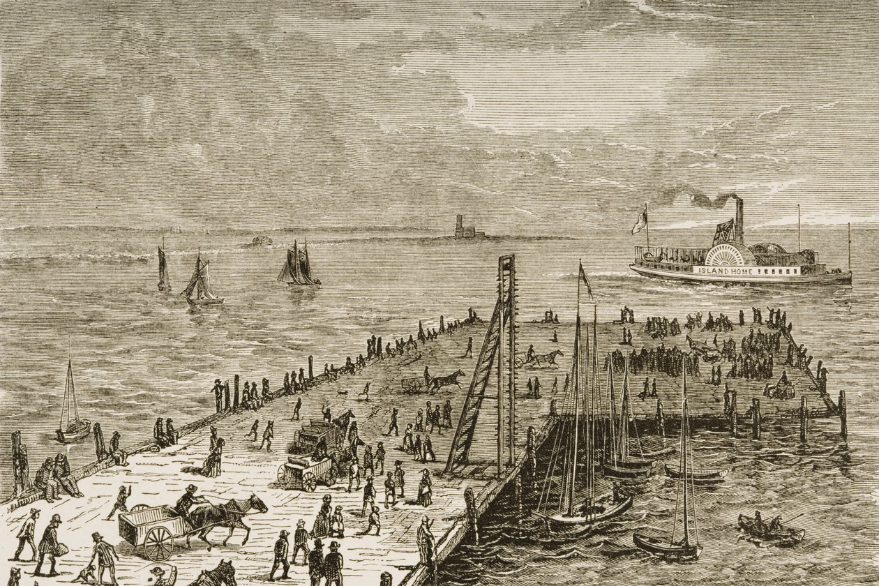 1870 के दशक में मैसाचुसेट्स के नानकुटेट द्वीप में घाट, c.1880 द्वारा रेवरेंड सैमुअल मैनिंग