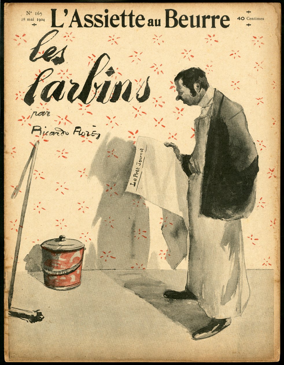"" L'Plate au Beurre "", संख्या 165, रंगों में व्यंग्य का कवर द्वारा रिकार्डो फ्लोर्स