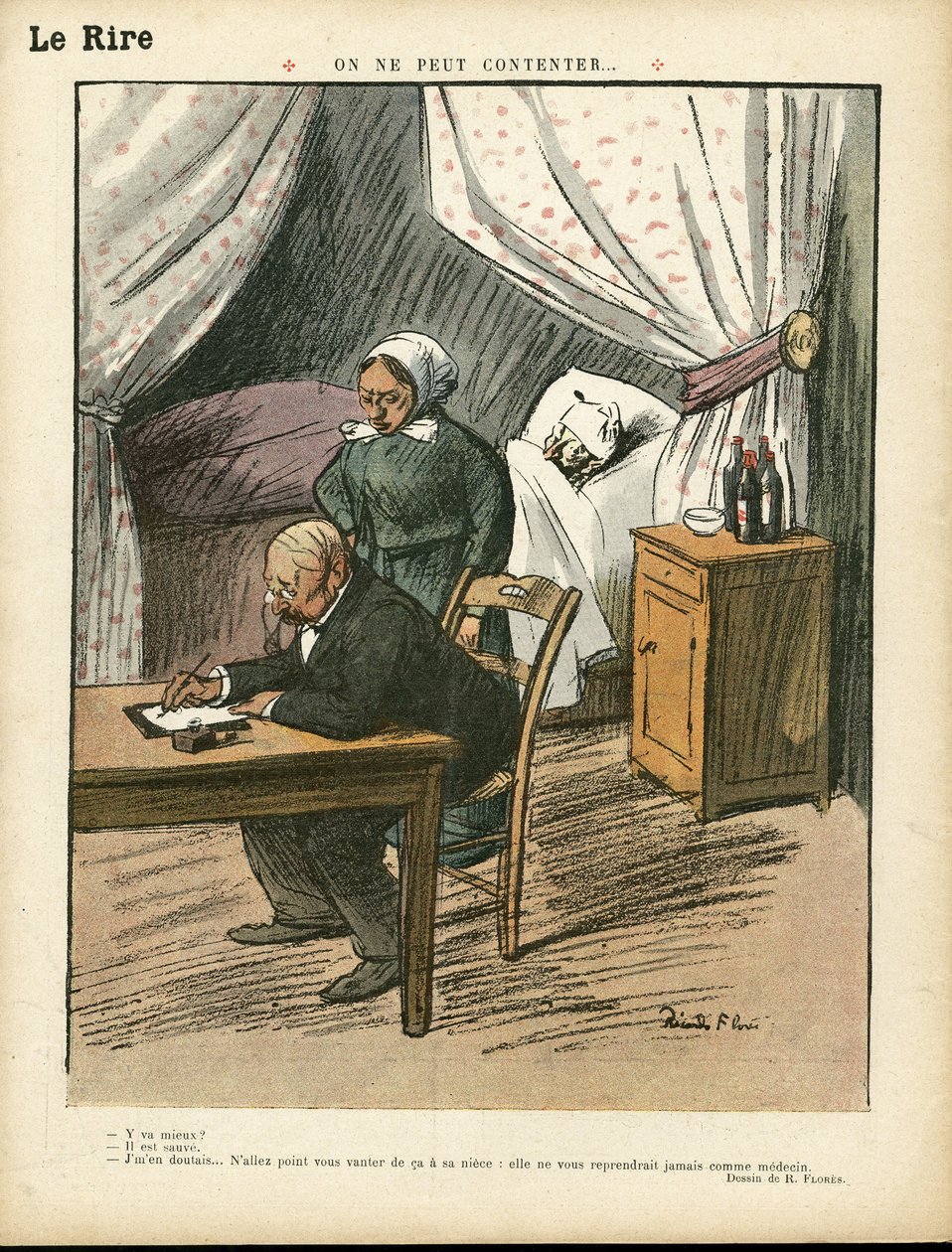 Le Lire, 08/02/13 में रिकार्डो फ्लोर्स (1878-1918) द्वारा चित्रण - कोई संतुष्ट नहीं कर सकता - चिकित्सा, आंतरिक डिजाइन द्वारा रिकार्डो फ्लोर्स