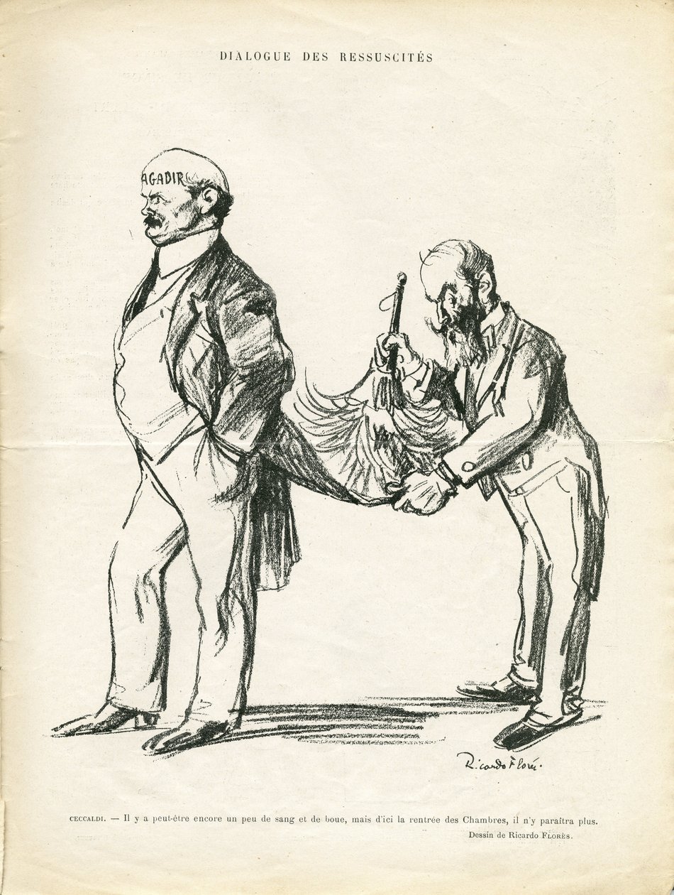 Le Rire, 09/05/14 में रिकार्डो फ्लोर्स (1878-1918) द्वारा चित्रण - रेसुसाइट्स का संवाद - मोरक्को, अगादिर - सेक्काल्डी द्वारा रिकार्डो फ्लोर्स