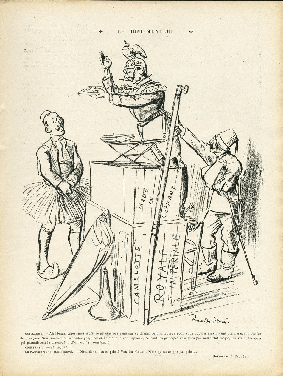 ले लियर में रिकार्डो फ्लोर्स (1878-1918) का चित्रण, 20/09/13 - द लायर - जर्मनी प्रशिया, तुर्की, 14-18 का युद्ध प्रथम चूहों - विलियम द्वितीय द्वारा रिकार्डो फ्लोर्स