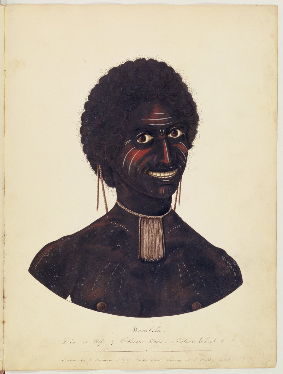 पोर्ट स्टीफन, एनएसडब्ल्यू, 1820 के मूल प्रमुख, कॉम्बेन वोगी की पत्नी वम्बेला द्वारा रिचर्ड ब्राउन