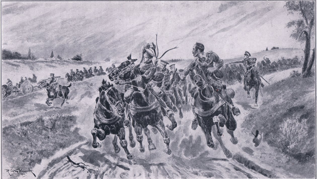 द ग्रेट वॉर द अमलगमेटेड प्रेस लिमिटेड, 1914 से ब्रिटिश आर्टिलरी ऑन मोन्स की लड़ाई में स्थान प्राप्त कर रहा था द्वारा रिचर्ड केटन वुडविले