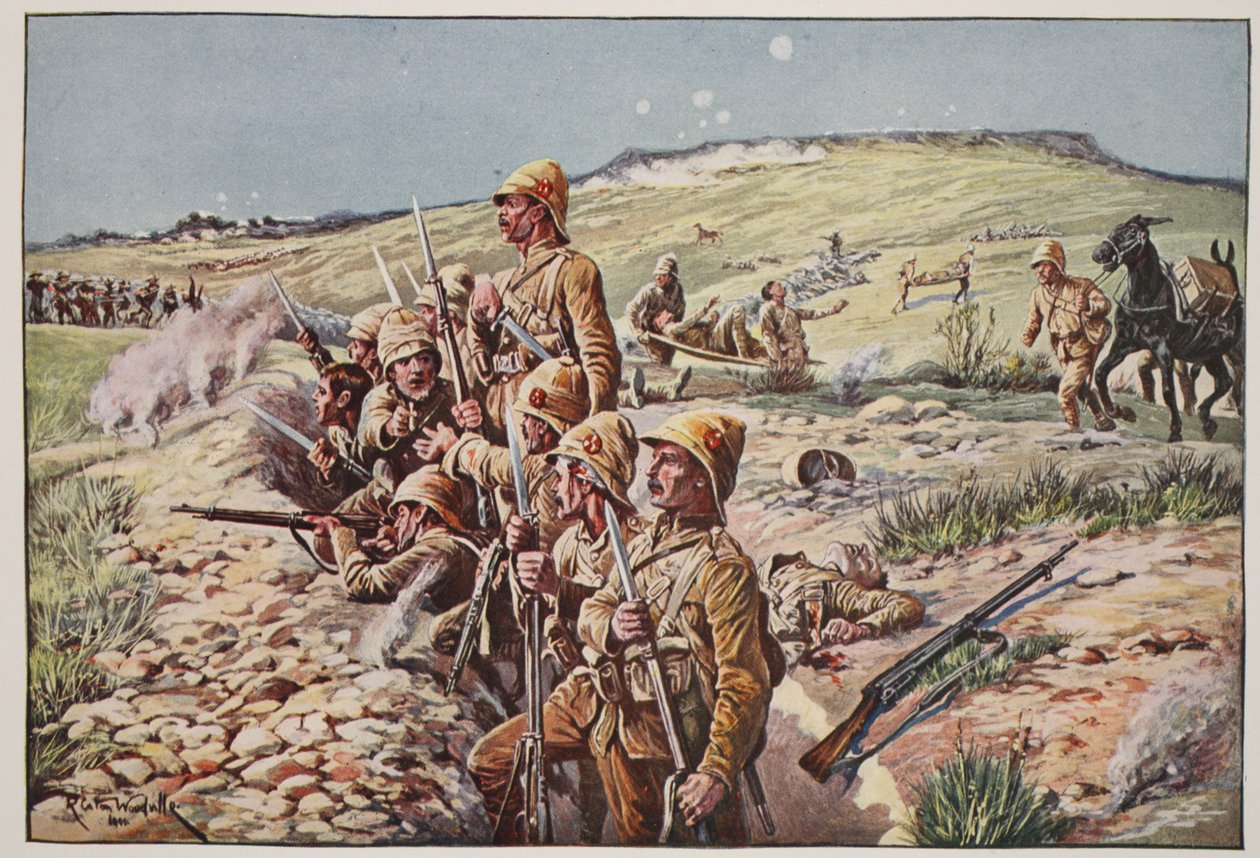 संगीनों को ठीक करो! लेडस्मिथ में खाइयों में, उन्नीसवीं शताब्दी के &39;बैटल, वॉल्यूम से चित्रण। VI: 1899-1900 का बोअर युद्ध &39;आर्चीबाल्ड फोर्ब्स, जीए हेंटी और मेजर आर्थर ग्रिफिथ (कोलो) द्वारा द्वारा रिचर्ड केटन वुडविले