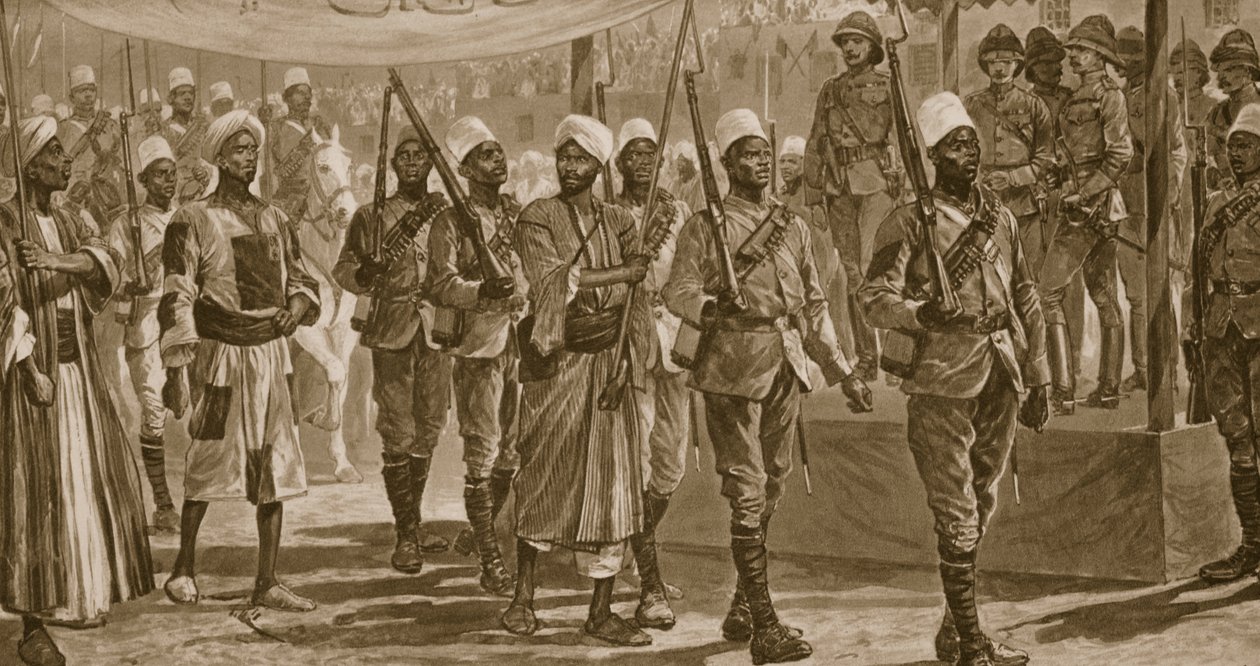 1896-98 - महमूद, खलीफा के चीफ लेफ्टिनेंट, महमूद, लॉर्ड किचनर की विजय, अटबाड़ा की लड़ाई के बाद कैप्टिव को &39;द इलस्ट्रेटेड लंदन न्यूज&39; से लिया गया द्वारा रिचर्ड केटन वुडविले