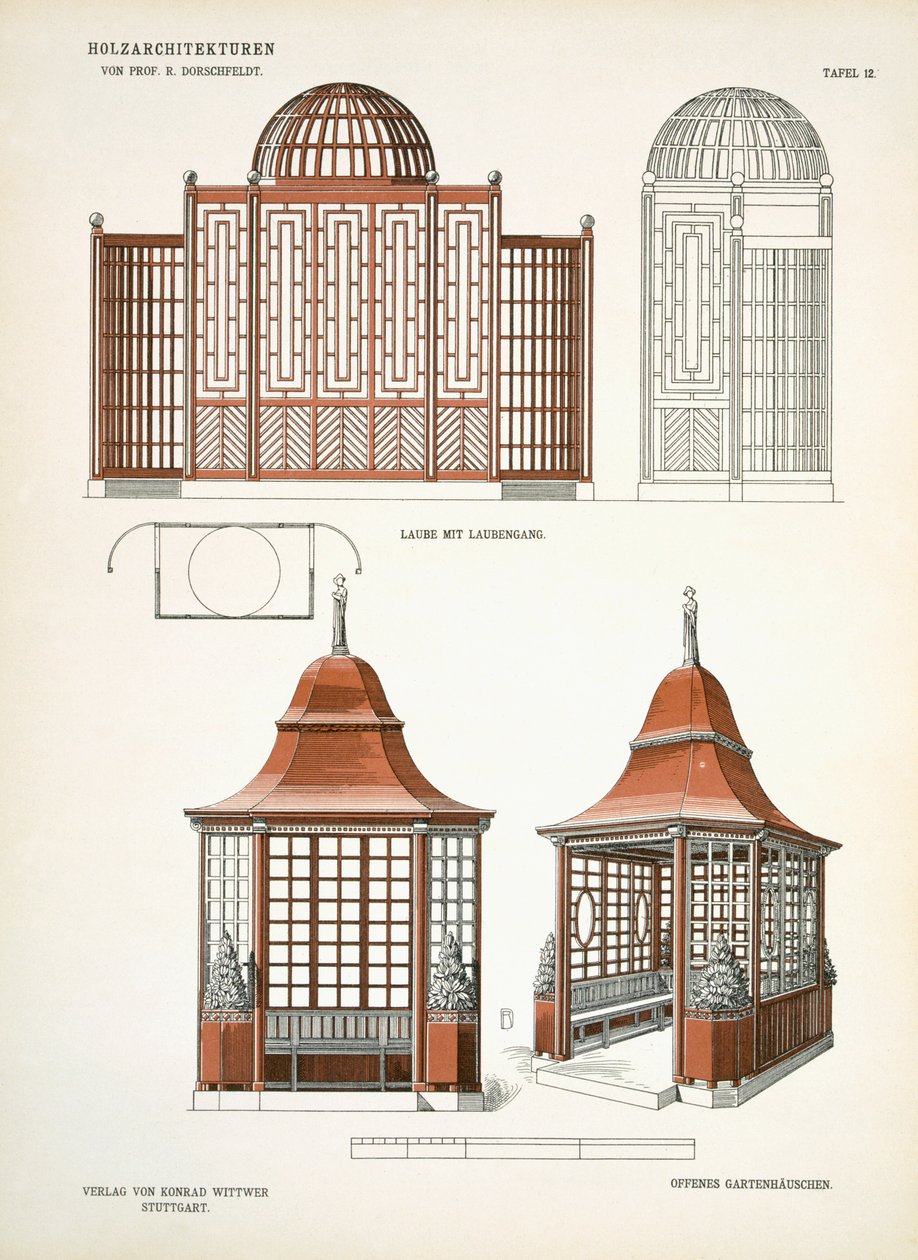 लकड़ी में वास्तुकला, c.1900 द्वारा रिचर्ड डॉर्स्फ़ेल्ट
