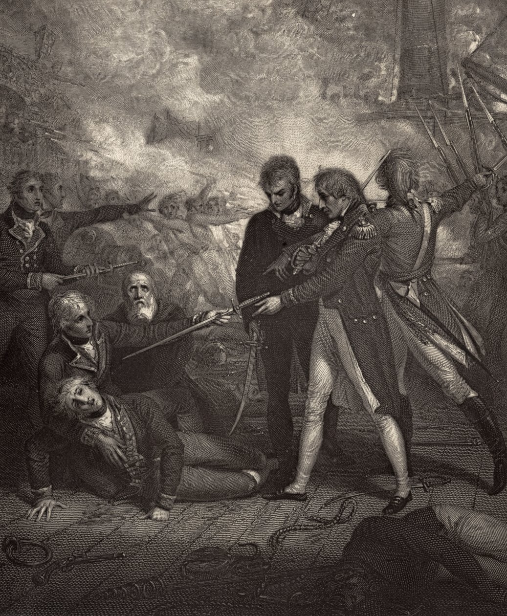 रॉबर्ट साउथी (1774-1843) द्वारा &39;द लाइफ ऑफ नेल्सन&39; का चित्रण, सैन निकोलस और सैन जोसफ़ ने बोर्डिंग द्वारा किया, पहली बार 1813 में प्रकाशित द्वारा रिचर्ड वेस्टल