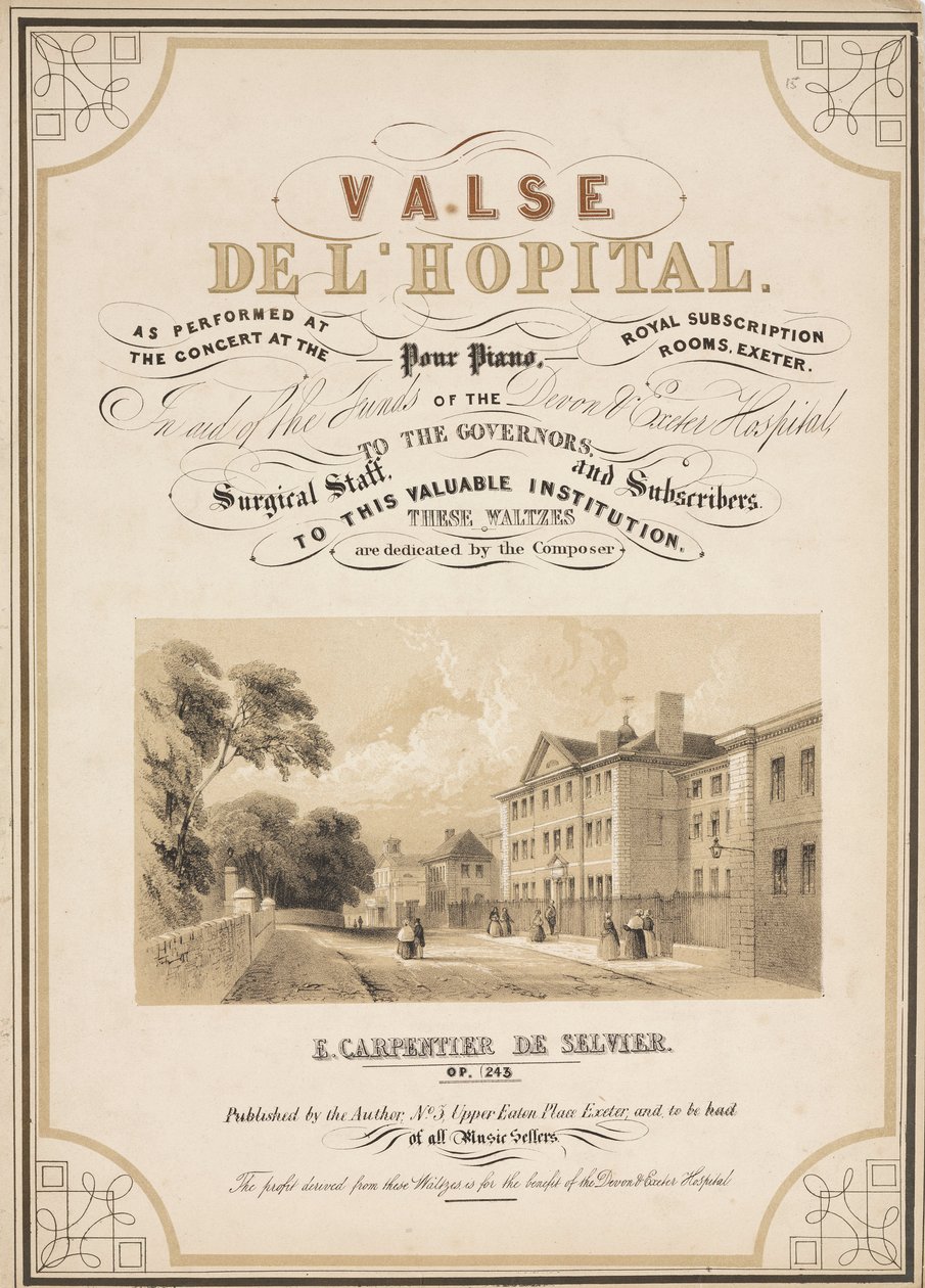 अस्पताल शीर्षक पृष्ठ Valse de lHopital . के लिए शीट संगीत के लिए द्वारा रिचर्ड (बाद में) डड्डो