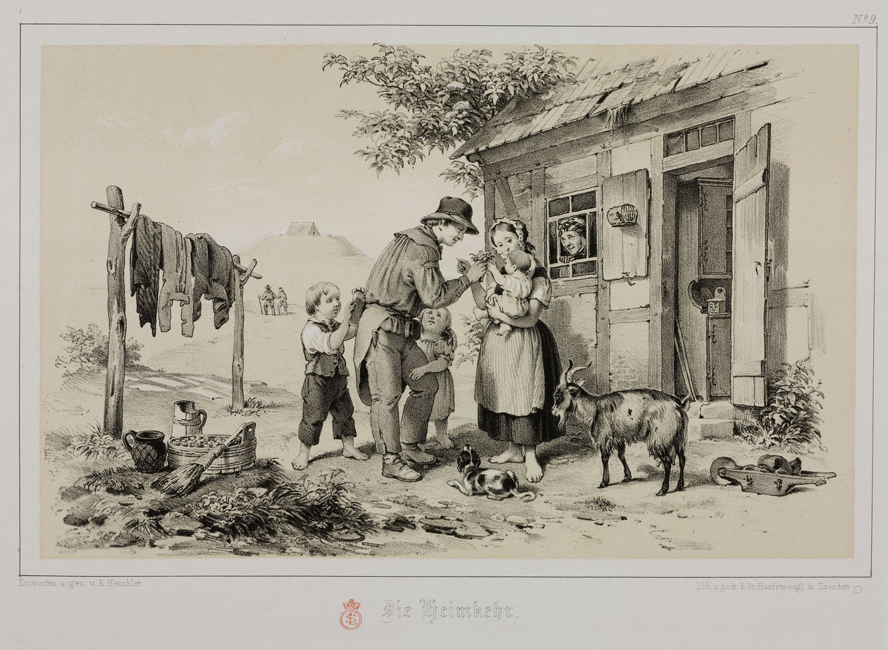 खनिक घर लौट रहा है, जर्मनी, सी 1851 द्वारा रिचर्ड (बाद में) डड्डो