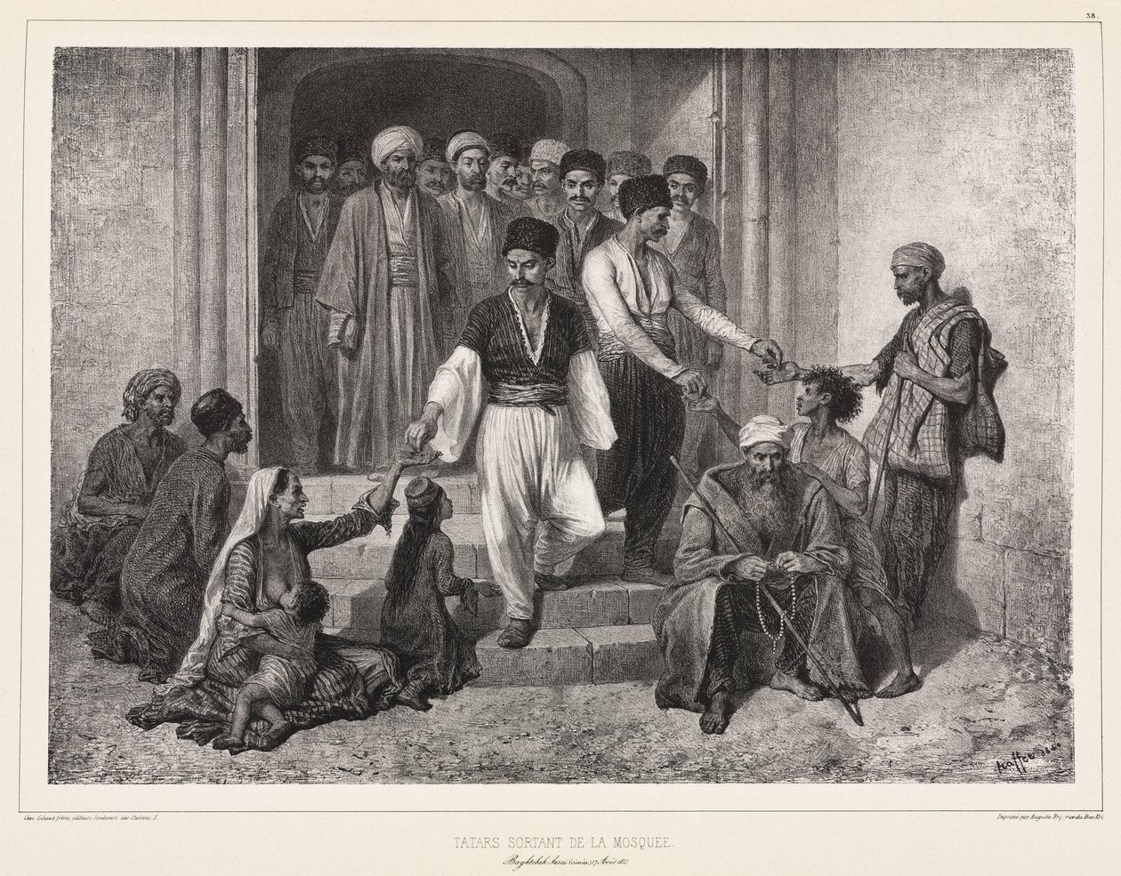 मस्जिद से निकलने वाले तातार, बागचे-सराय, क्रीमिया द्वारा रिचर्ड (बाद में) डड्डो
