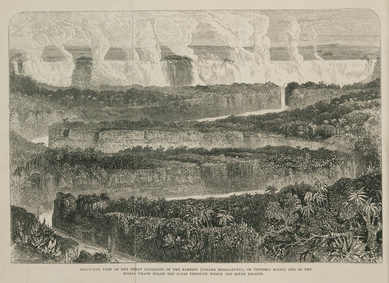 विक्टोरिया फॉल्स, अफ्रीका, सी 1855 द्वारा रिचर्ड (बाद में) डड्डो