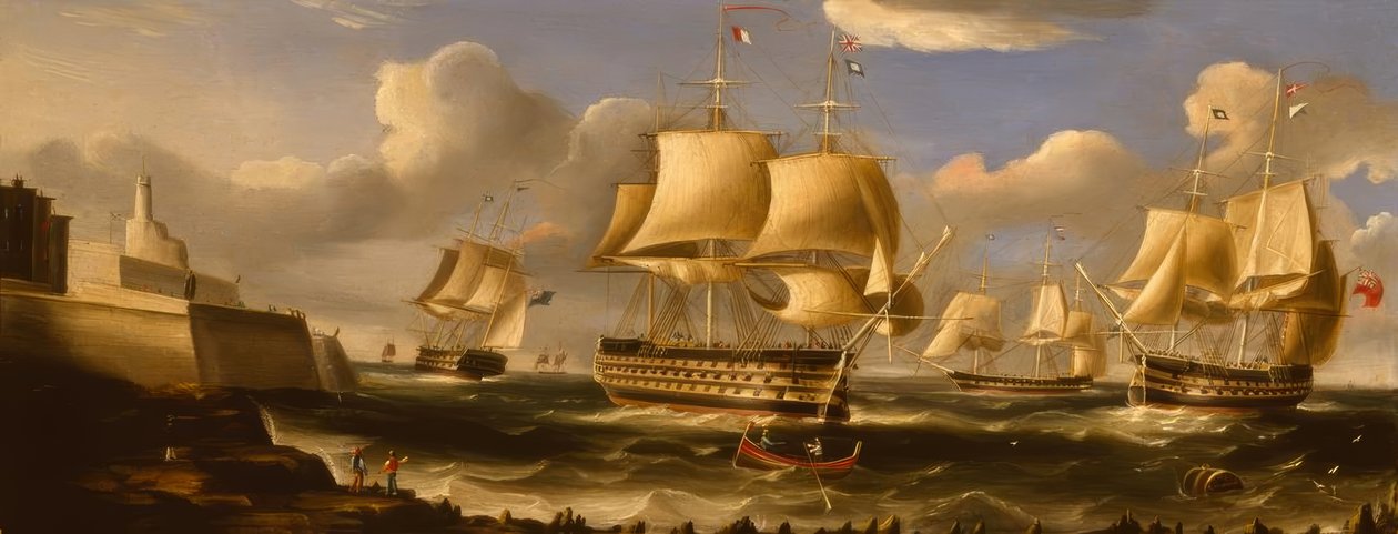 RBSpencer, 1848 द्वारा Valetta - चित्रकारी में HMSQueen द्वारा रिचर्ड बी स्पेंसर