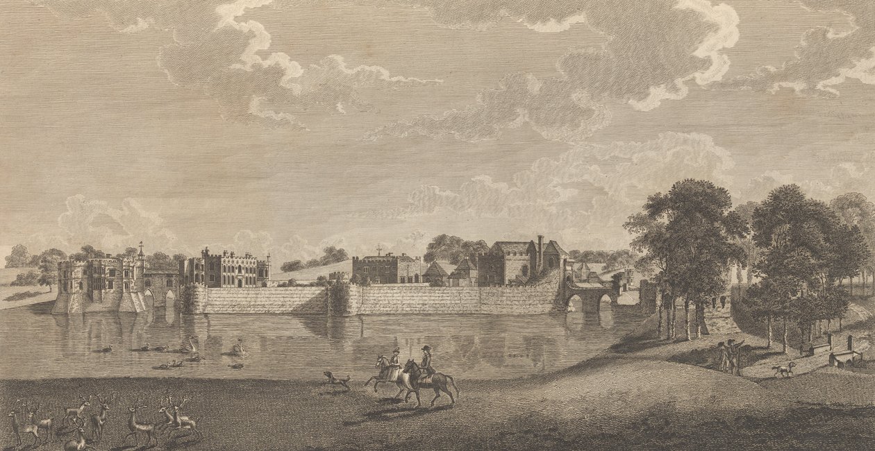 लीड्स कैसल, केंट काउंटी में, एडवर्ड हस्टेड, द हिस्ट्री एंड..., 1777-90 से। द्वारा रिचर्ड बर्नार्ड गॉडफ्रे