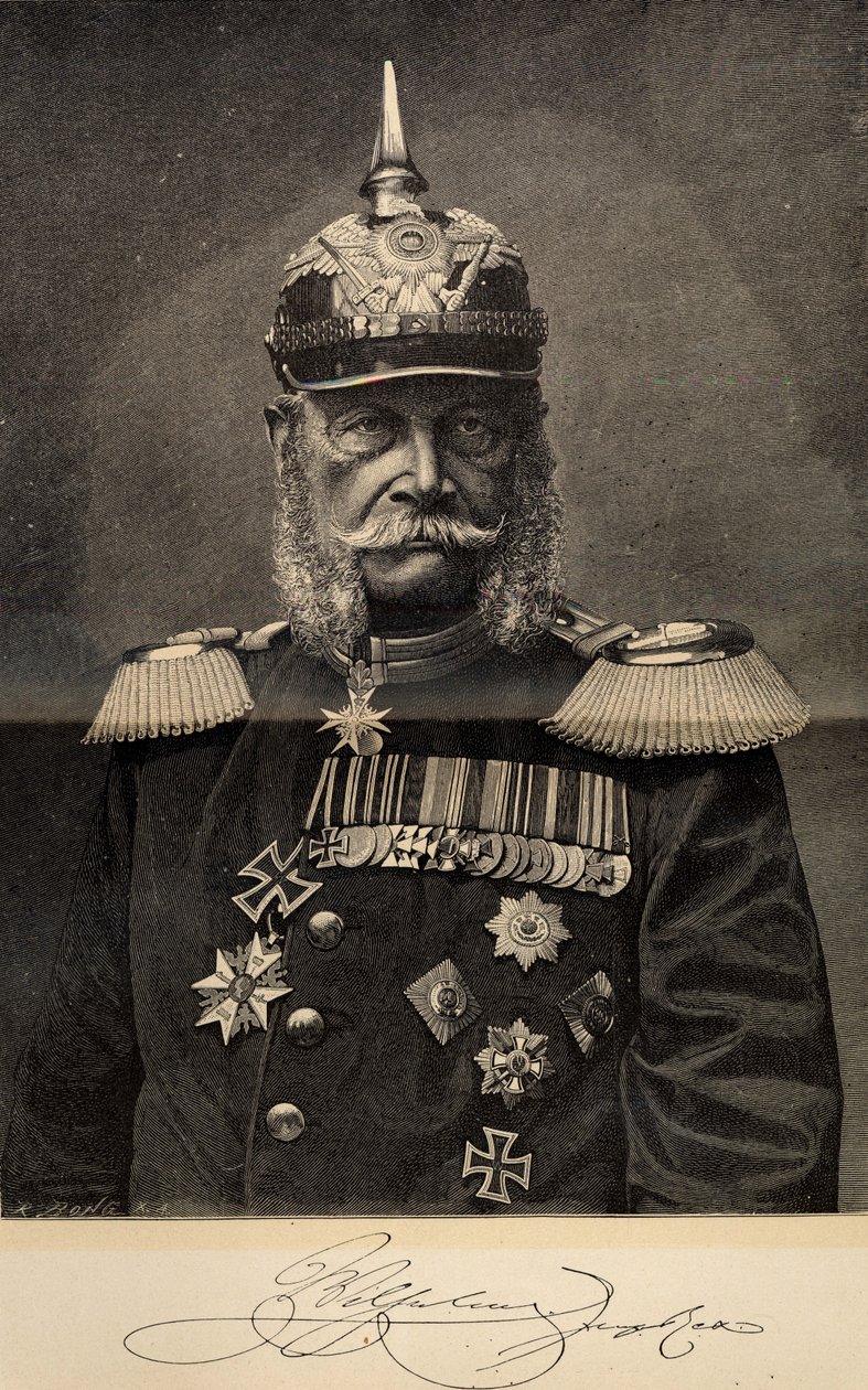 विलियम I 1797-1888, प्रशिया के राजा और जर्मन सम्राट, 90, 1887 की उम्र में। द्वारा रिचर्ड बोंगो