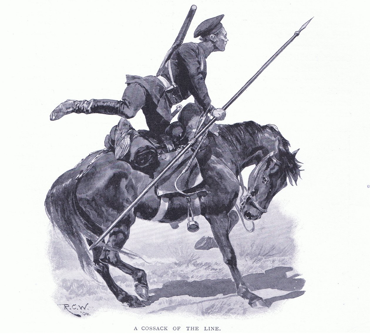 लाइन का एक कोस, चित्रण रुसो-जापानी युद्ध खंड 1 का इतिहास, c.1900 द्वारा रिचर्ड केटन वुडविले