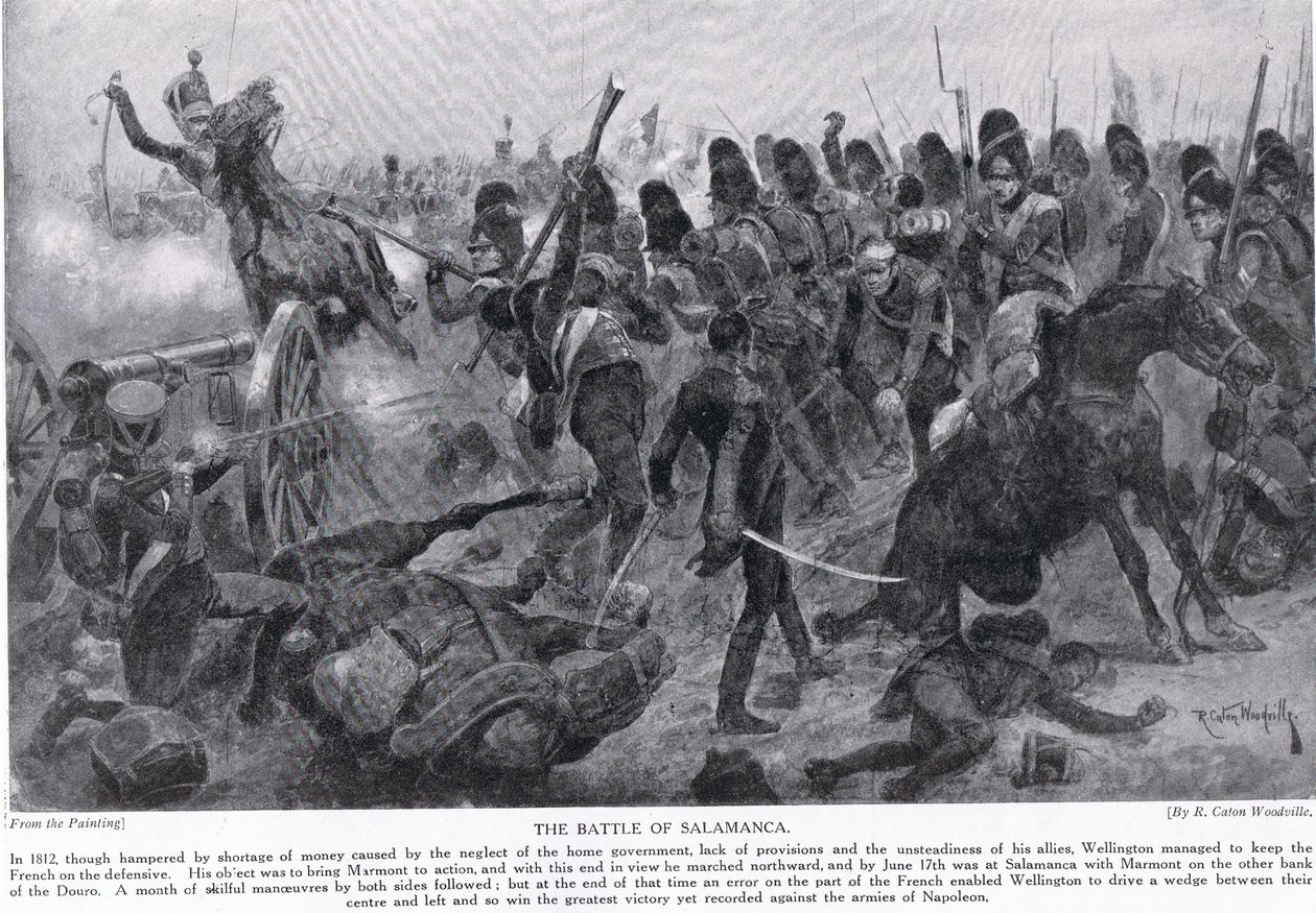 सलामांका की लड़ाई, &39;हचिन्सन हिस्ट्री ऑफ द नेशंस&39; का चित्रण द्वारा रिचर्ड केटन वुडविले