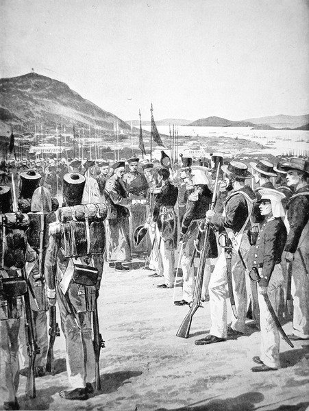 1841 में अंग्रेजों के लिए हांगकांग का अधिवेशन द्वारा रिचर्ड केटन वुडविले
