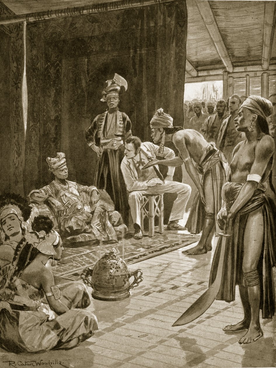 बोर्नियो में सर जेम्स ब्रुक, 1842, &39;हचिन्सन ऑफ़ द ब्रिटिश नेशन&39; का चित्रण, c.1923 द्वारा रिचर्ड केटन वुडविले जूनियर