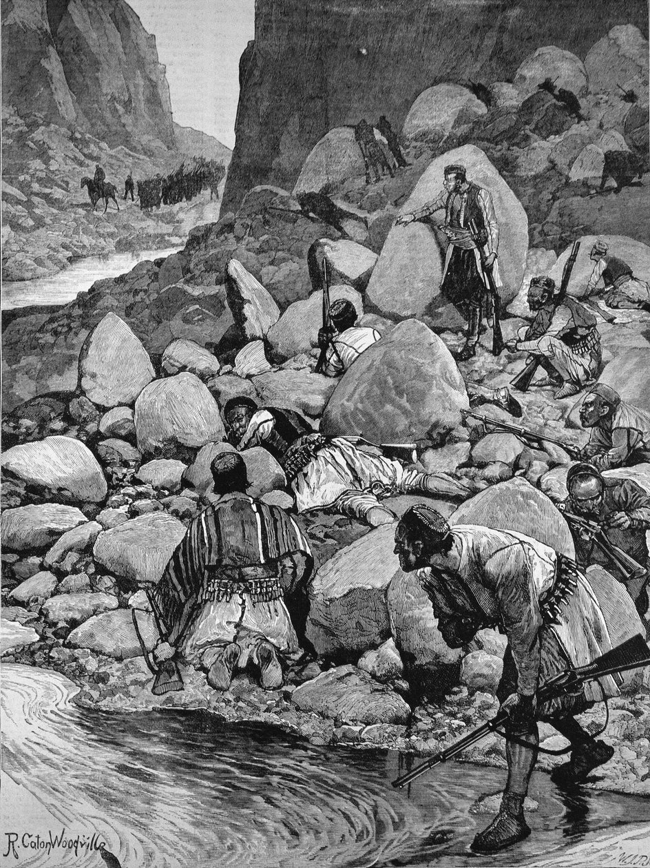 हर्ज़ेगोविना में विद्रोह: &39;द इलस्ट्रेटेड लंदन न्यूज&39; से एक एम्बुस्केड, 1 अप्रैल 1882 द्वारा रिचर्ड केटन वुडविले जूनियर