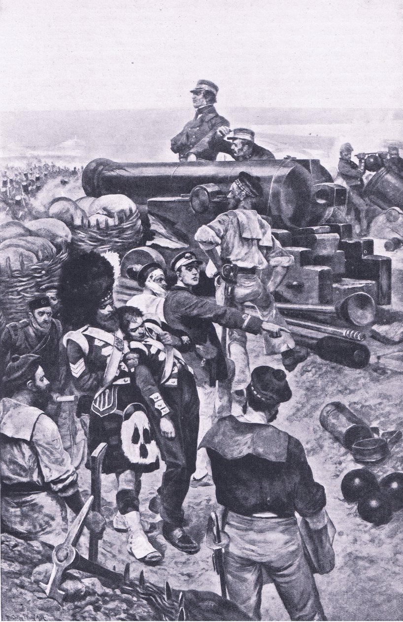 सेवस्तोपोल, 1855 में हमला, 1915 में ब्रिटिश बैटल ऑन लैंड एंड सी से चित्रण द्वारा रिचर्ड केटन वुडविले जूनियर