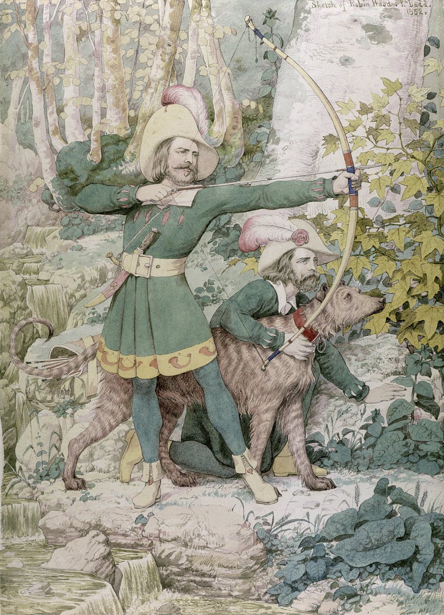 रॉबिन हुड का स्केच, 1852 (पेपर पर ग्रेफाइट से अधिक) द्वारा रिचर्ड डैड