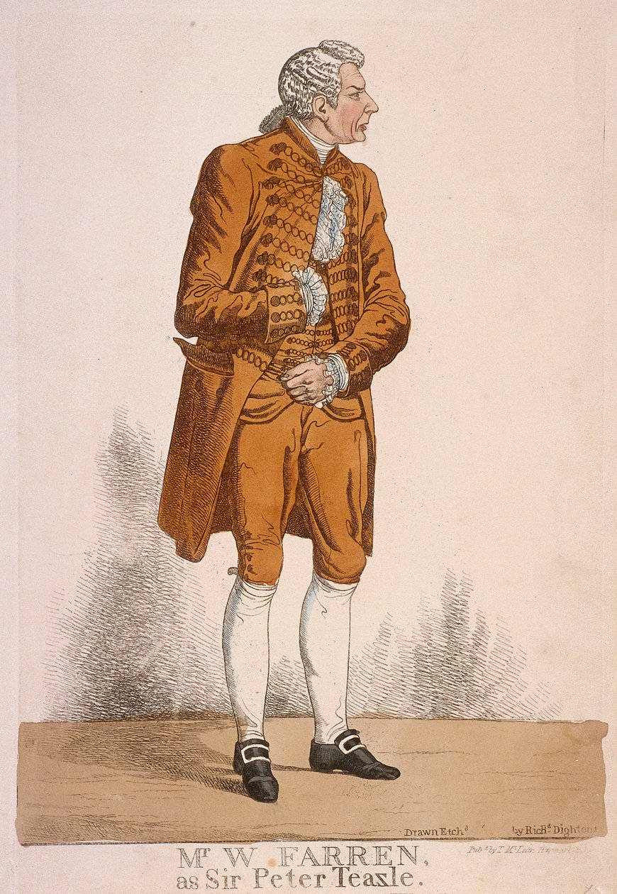 1824 में सर पीटर टीज़ल के रूप में अभिनेता विलियम फारेन द्वारा रिचर्ड डाइटन