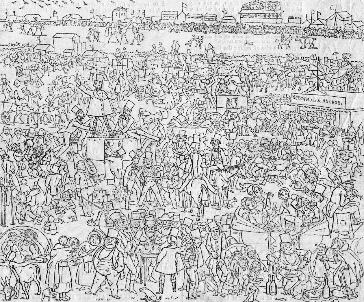 1849 में मैन एंगिल्स ऑफ़ यू एंग्लेस: ए व्यू ऑफ़ डाउंस डे द्वारा रिचर्ड डॉयल