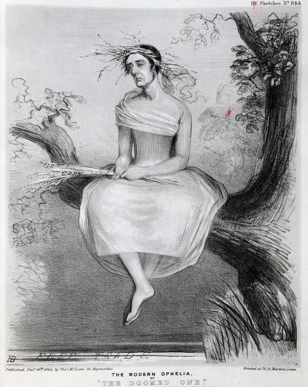 आधुनिक ओफेलिया या द डूमेड वन, 1845 द्वारा रिचर्ड डॉयल