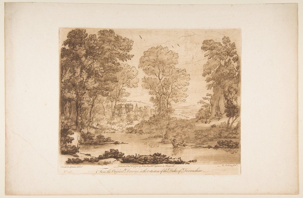 कामदेव और मानस के साथ लैंडस्केप, 1776। द्वारा रिचर्ड अर्लोम