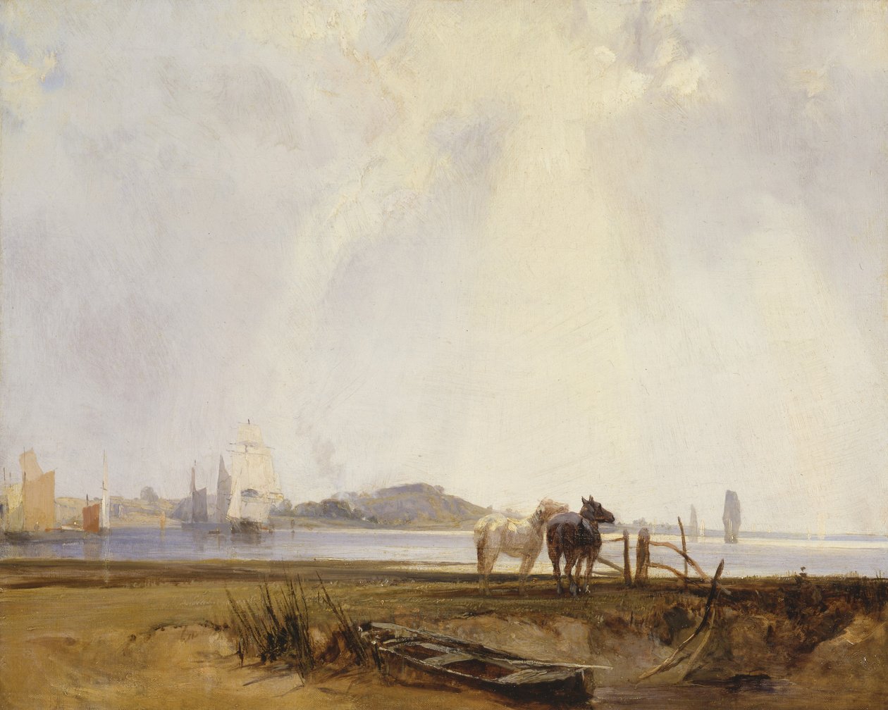 Quilleboeuf, फ्रांस, c.1824-25 (कैनवास पर तेल) के पास लैंडस्केप द्वारा रिचर्ड पार्क्स बोनिंगटन