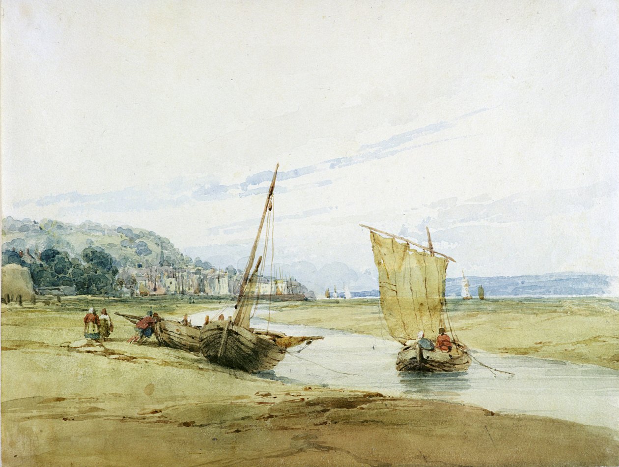 होनफेलुर के पास, c.1822 (कागज पर ग्रेफाइट से अधिक) द्वारा रिचर्ड पार्क्स बोनिंगटन