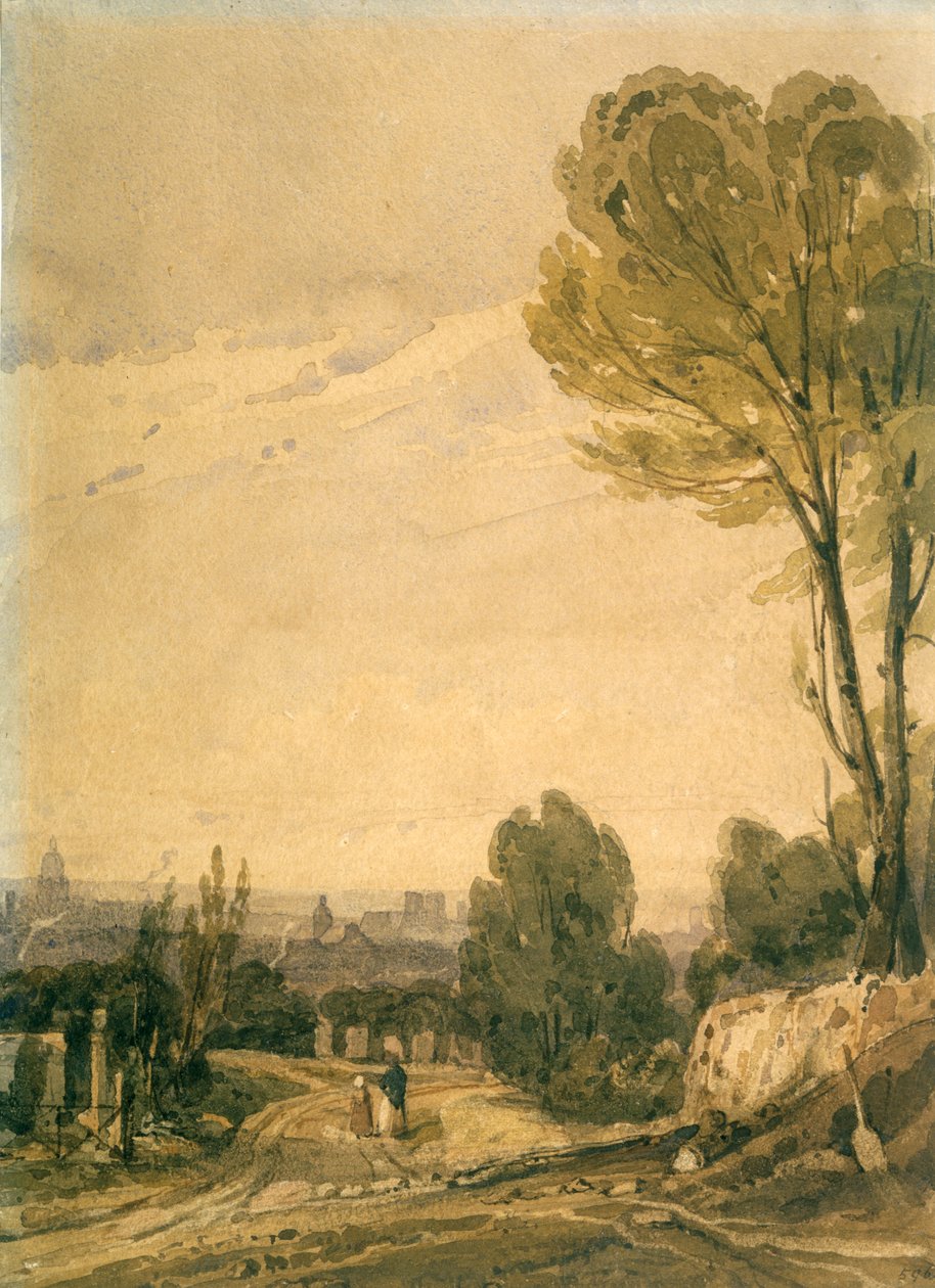 पेरिस को Pere Lachaise कब्रिस्तान से देखा गया, c1825 द्वारा रिचर्ड पार्क्स बोनिंगटन