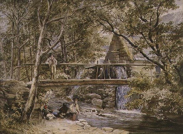 PD.247-1989 एक ओवरशॉट मिल (वाटरकलर) द्वारा रिचर्ड रेडग्रेव