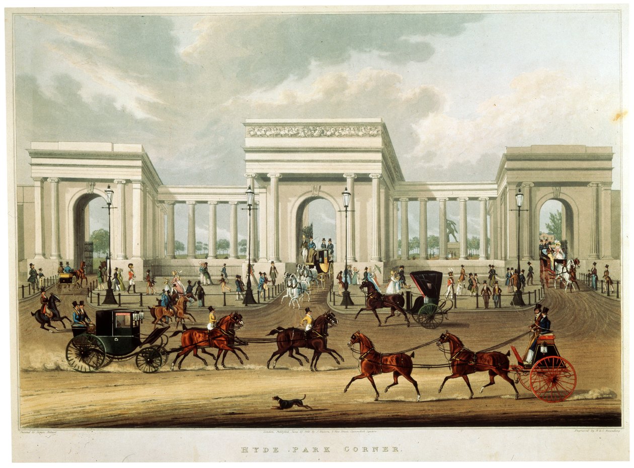 हाइड पार्क कॉर्नर, 1828 द्वारा रिचर्ड रोसेनबर्ग