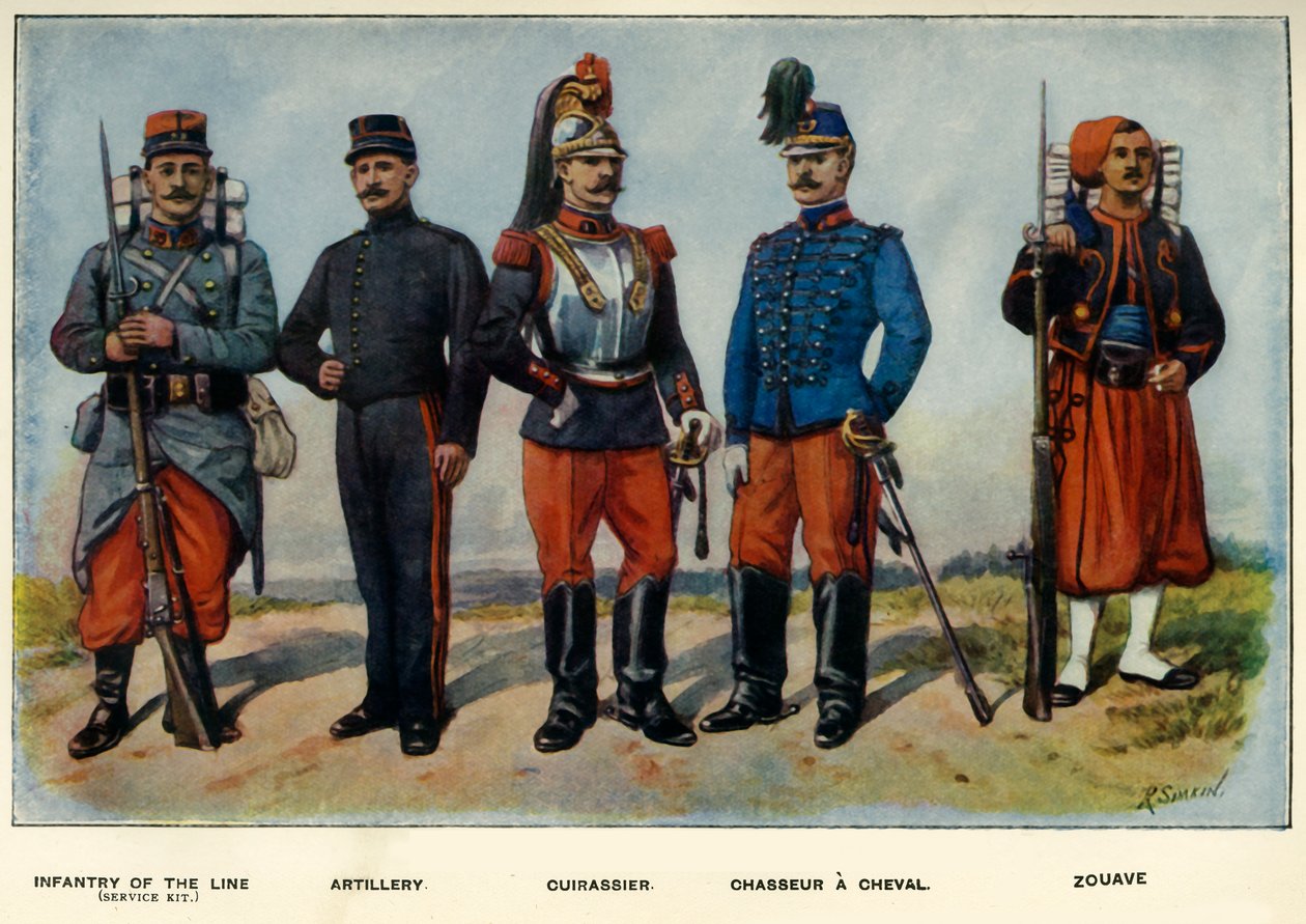 फ्रांसीसी सेना के प्रकार, 1919। द्वारा रिचर्ड सिम्किन