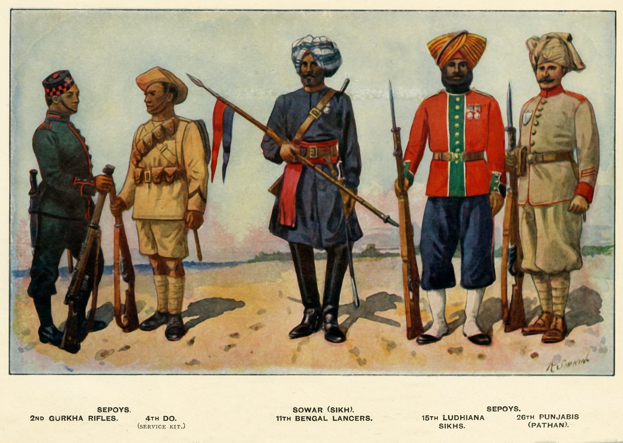 भारतीय सेना के प्रकार, 1919। द्वारा रिचर्ड सिम्किन