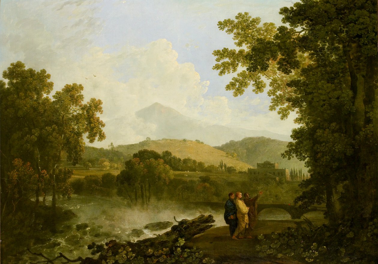 सिसेरो और उनके दो दोस्त, एटिकस और क्विंटस, अर्पिनम में अपने विला में, 1769-1770 द्वारा रिचर्ड विल्सन