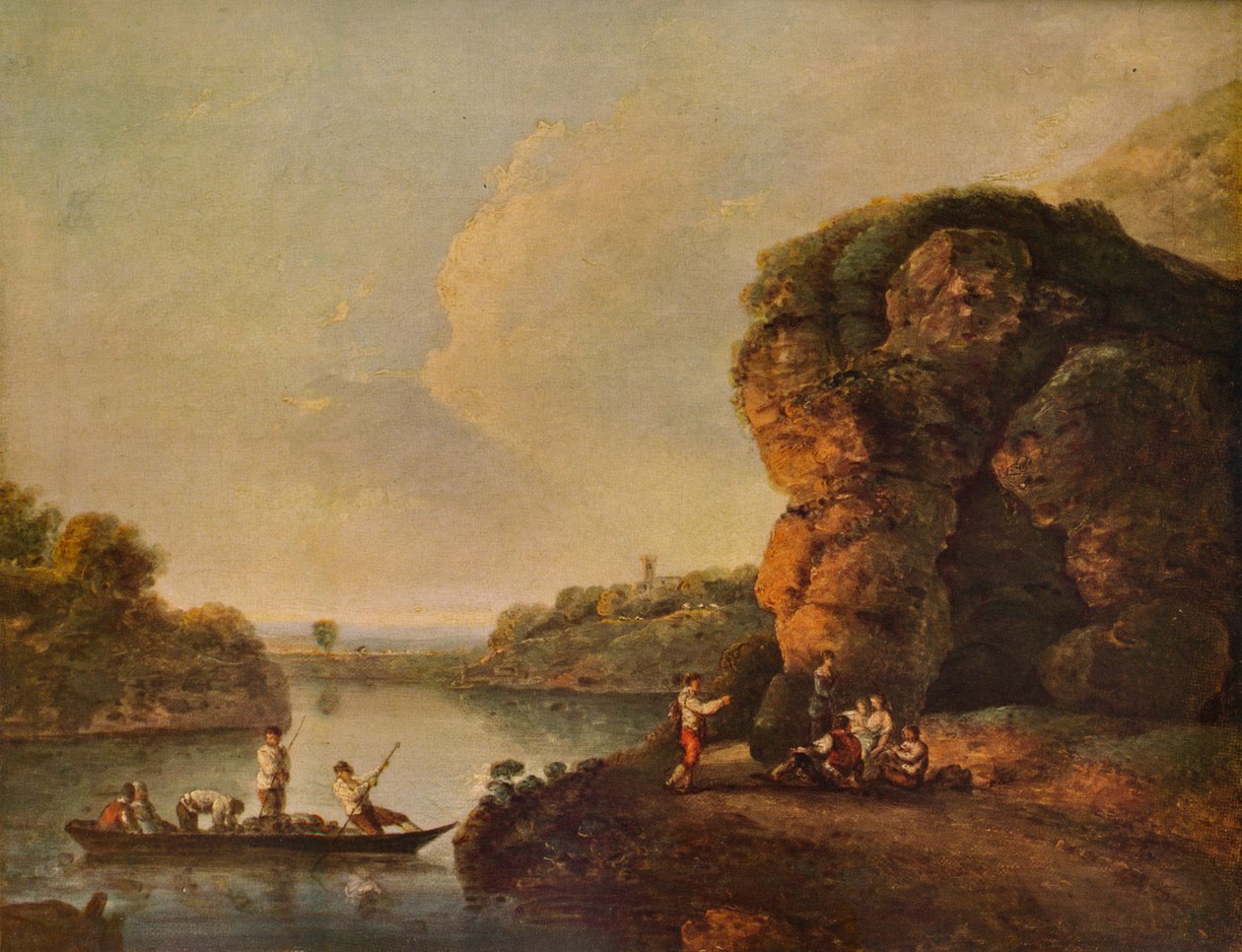 लैंडस्केप, रिवर एंड बोट्स के साथ, c1758, 1938 द्वारा रिचर्ड विल्सन