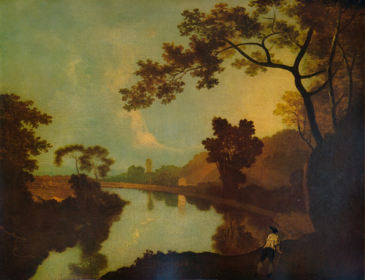 रिवर सीन, बैंक पर चित्रा के साथ, c1779, 1938 द्वारा रिचर्ड विल्सन