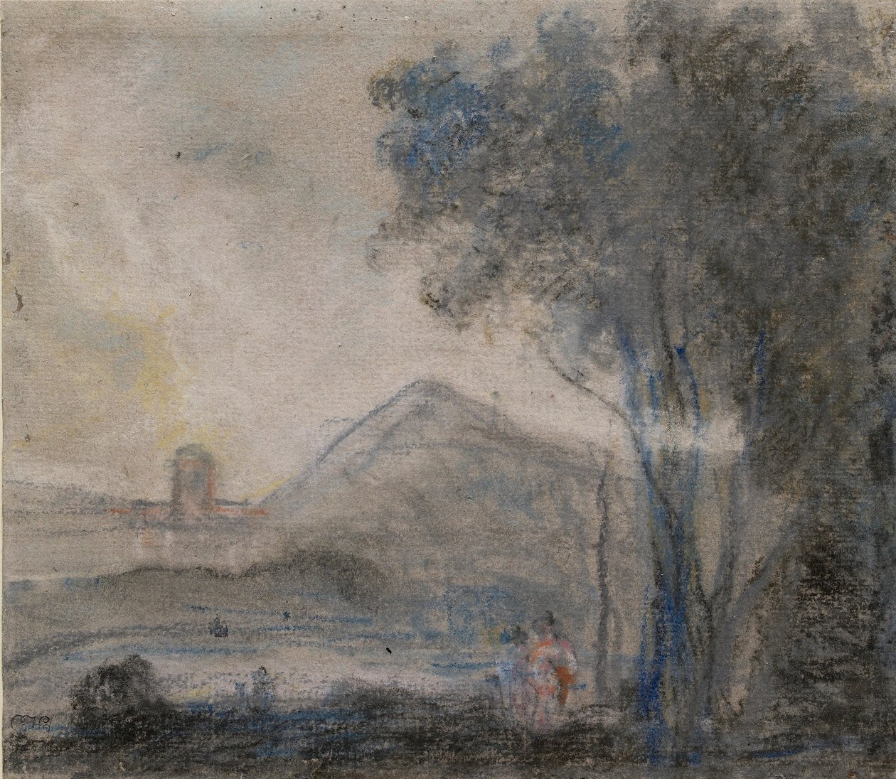 'सिसेरो एंड हिज फ्रेंड्स' के लिए अध्ययन, c1770s द्वारा रिचर्ड विल्सन